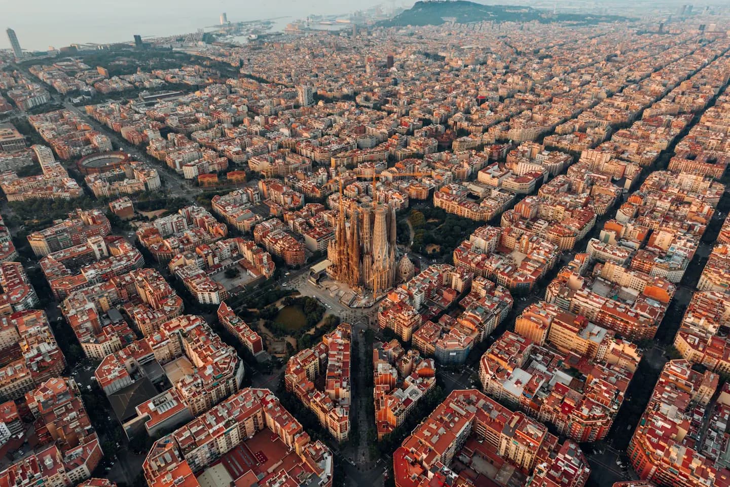Barcelona cityscape and Sagrada Familia