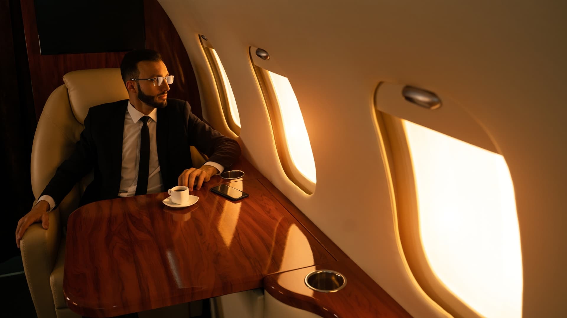 Premium aircraft cabin prepared for long-haul travel